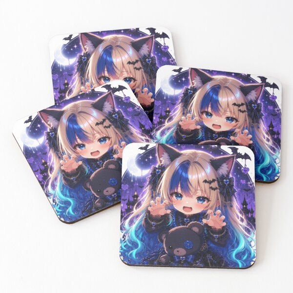 Item preview, Rawr! – Cute Gothic Neko Girl Aelyra Dark Teddy Bear designed and sold by Revyra Design .