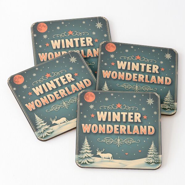 Artikelvorschau, Weihnachtliches Winterwunderland mit Rentieren und Schnee entworfen und verkauft von GaffaDesigns.