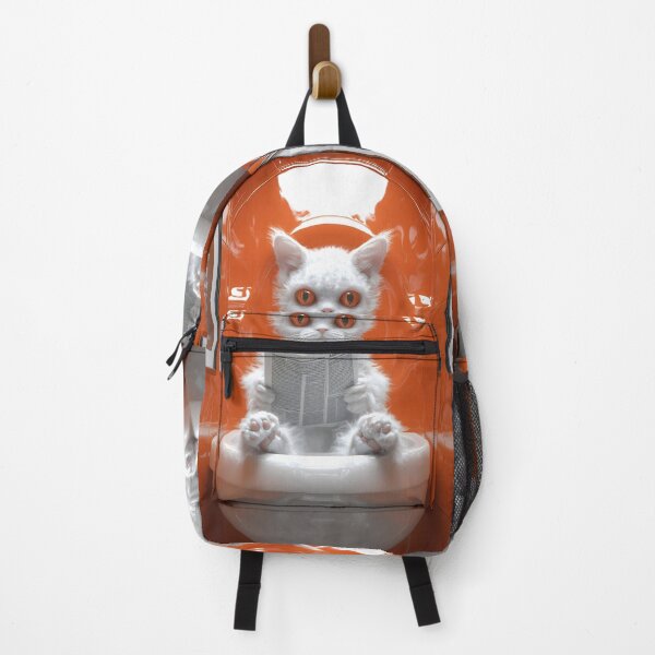 Item preview, Devon rex cat newspaper toilet orange restroom surreal humor designed and sold by earlobejerk.