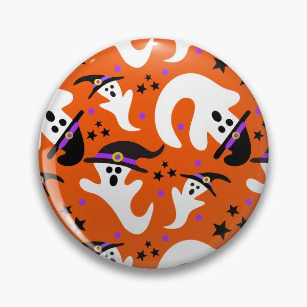Item preview, Halloween Ghosts Witch Hats Orange Spooky Pattern designed and sold by CI Creative Design LLC.