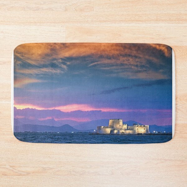 Item preview, Dramatic sunset over the castle Bourtzi in Nafplio, Peloponnese, Greece  designed and sold by goceris.