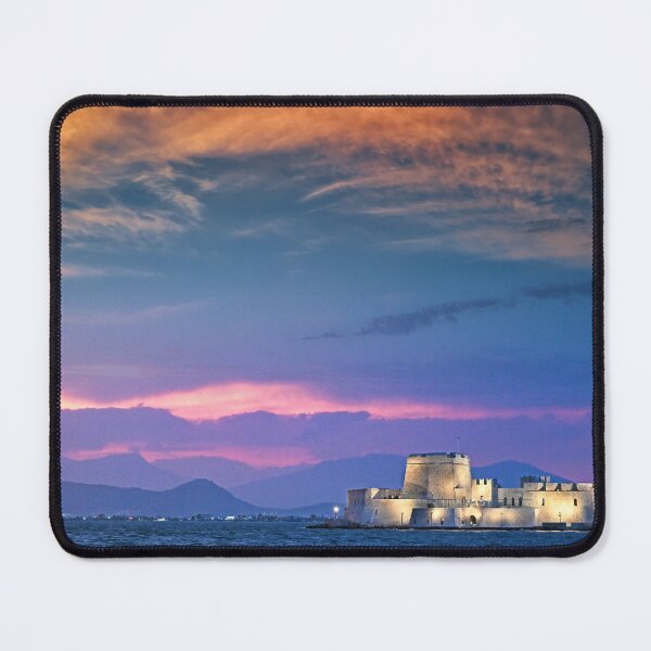 Item preview, Dramatic sunset over the castle Bourtzi in Nafplio, Peloponnese, Greece  designed and sold by goceris.
