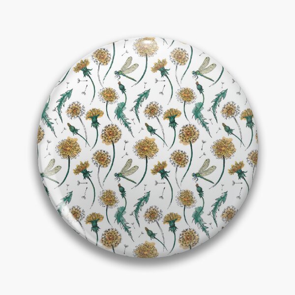 Item preview, Watercolor Dandelion Dragonfly Seamless Pattern designed and sold by NuvoraNest.