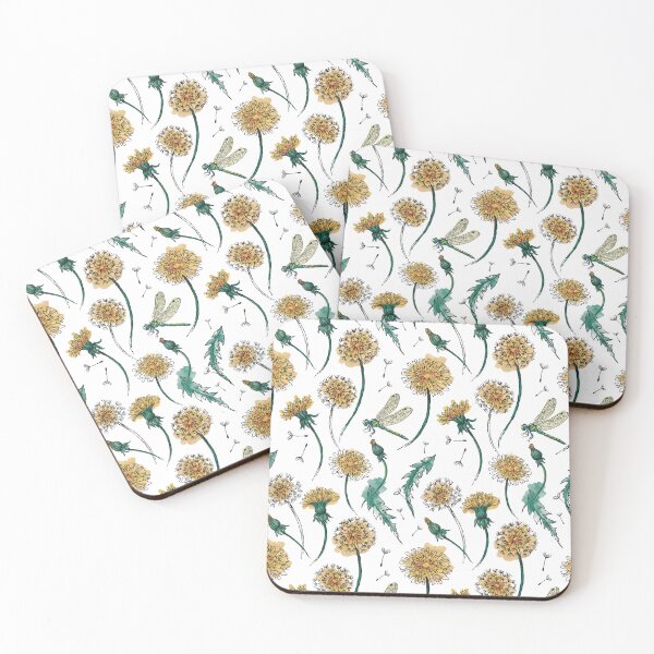 Item preview, Watercolor Dandelion Dragonfly Seamless Pattern designed and sold by NuvoraNest.