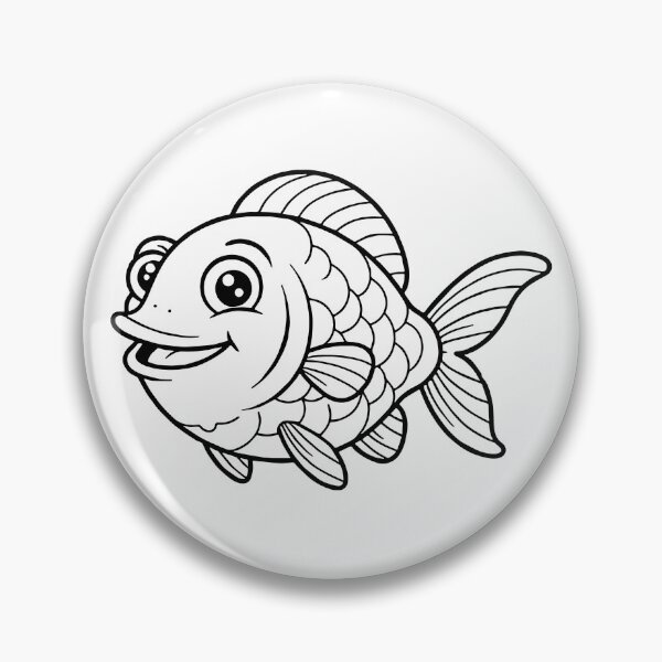 Item preview, Cute Happy Fish Cartoon Illustration designed and sold by ArtPer-design.