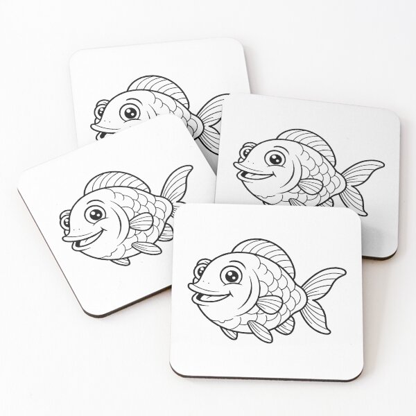 Item preview, Cute Happy Fish Cartoon Illustration designed and sold by ArtPer-design.