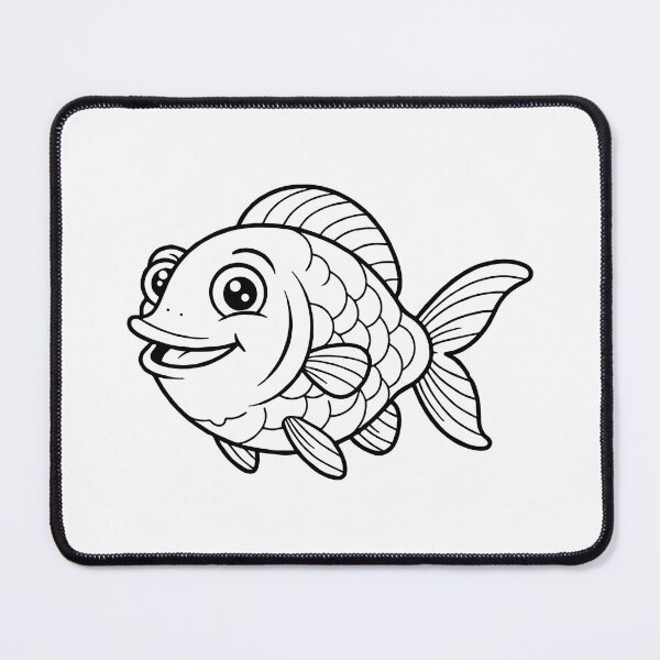 Item preview, Cute Happy Fish Cartoon Illustration designed and sold by ArtPer-design.