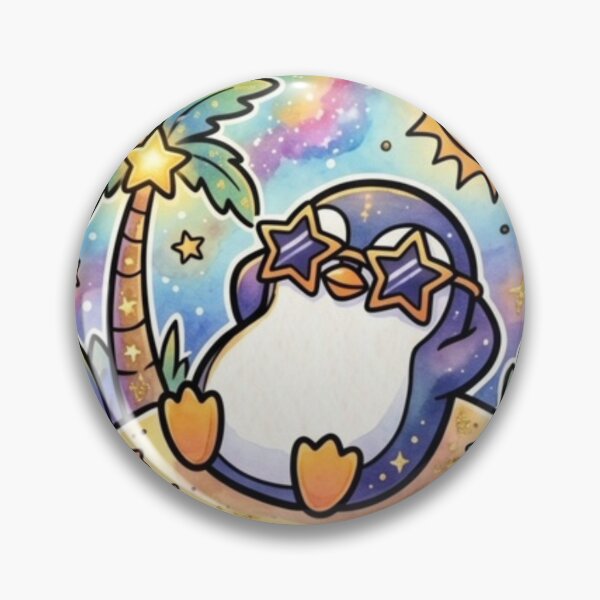 Item preview, Cute Kawaii Summer Penguin | Tropical Beach Galaxy Art | Kids & Baby Vacation Gift designed and sold by Cosmic Doodle Co..