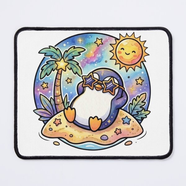 Item preview, Cute Kawaii Summer Penguin | Tropical Beach Galaxy Art | Kids & Baby Vacation Gift designed and sold by Cosmic Doodle Co..