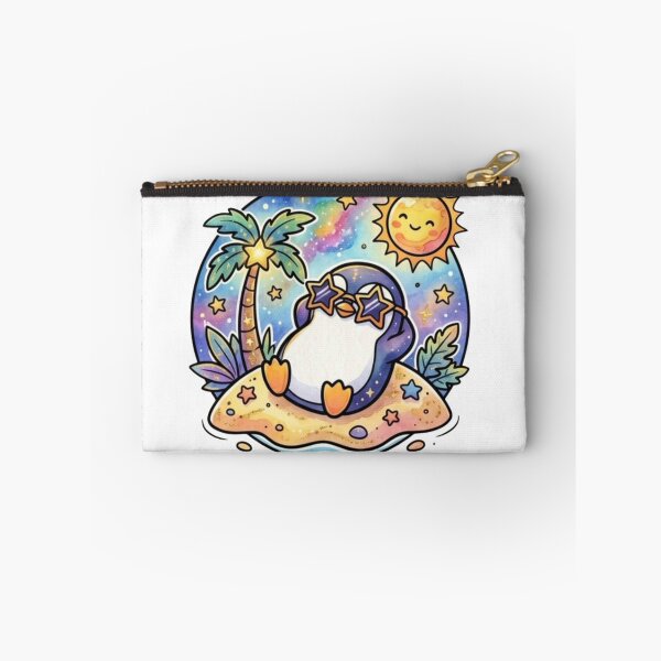 Item preview, Cute Kawaii Summer Penguin | Tropical Beach Galaxy Art | Kids & Baby Vacation Gift designed and sold by Cosmic Doodle Co..