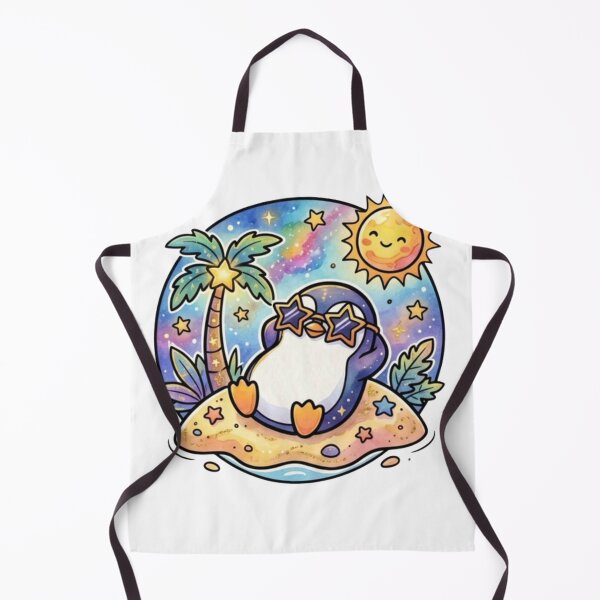 Item preview, Cute Kawaii Summer Penguin | Tropical Beach Galaxy Art | Kids & Baby Vacation Gift designed and sold by Cosmic Doodle Co..