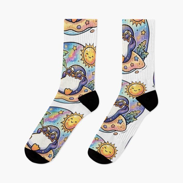 Item preview, Cute Kawaii Summer Penguin | Tropical Beach Galaxy Art | Kids & Baby Vacation Gift designed and sold by Cosmic Doodle Co..
