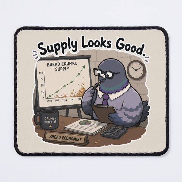 Item preview, Supply Looks Good Funny Pigeon Economist Bread Meme Sticker designed and sold by SimplePoDesign.