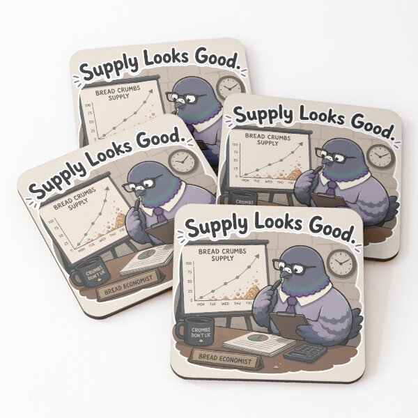 Item preview, Supply Looks Good Funny Pigeon Economist Bread Meme Sticker designed and sold by SimplePoDesign.