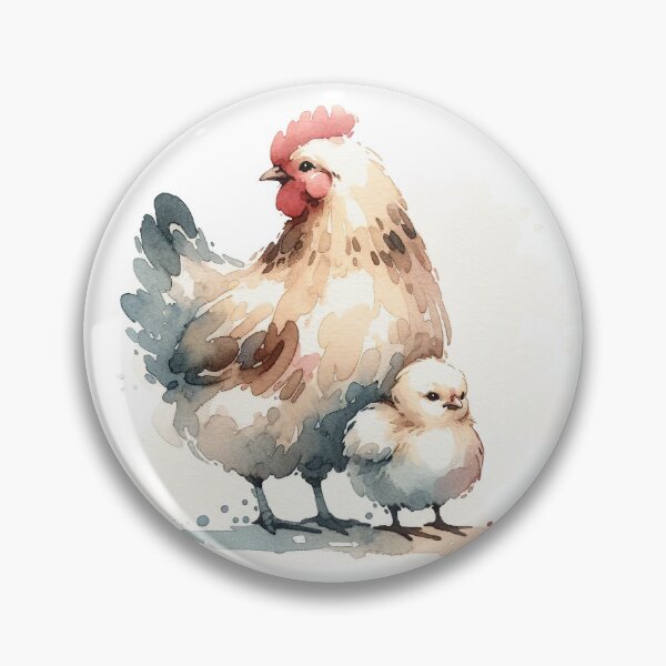 Item preview, hen and her chick designed and sold by cathygwen.