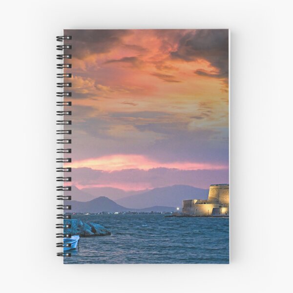 Item preview, Dramatic sunset over the castle Bourtzi in Nafplio, Greece  designed and sold by goceris.