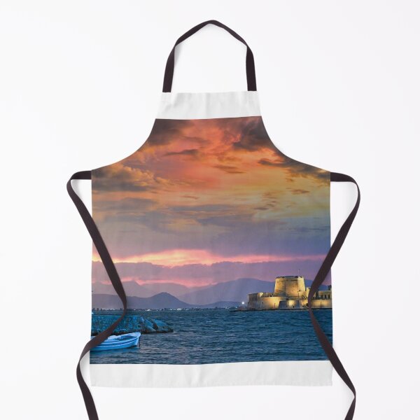 Item preview, Dramatic sunset over the castle Bourtzi in Nafplio, Greece designed and sold by goceris.