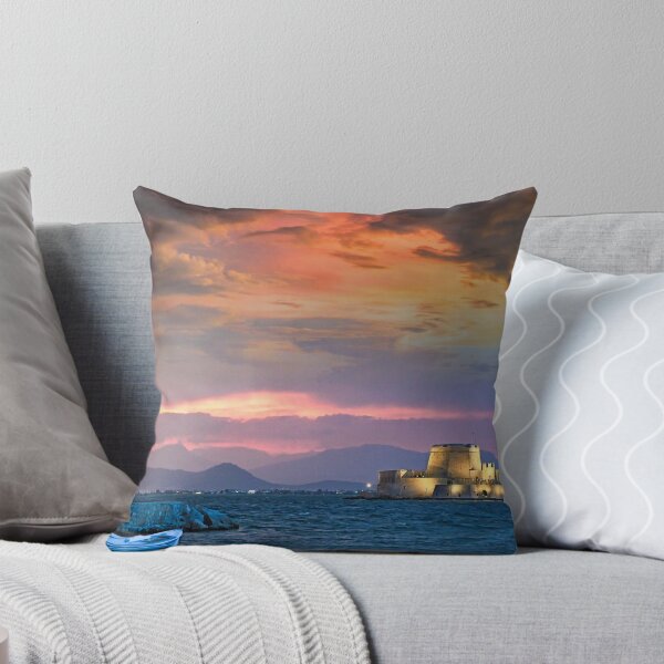 Item preview, Dramatic sunset over the castle Bourtzi in Nafplio, Greece  designed and sold by goceris.