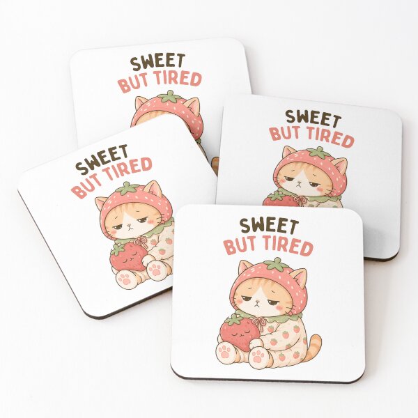 Item preview, Sweet but Tired Cat | Cute Kawaii Aesthetic | Sleepy Cozy Mood Design designed and sold by The Mood Index.