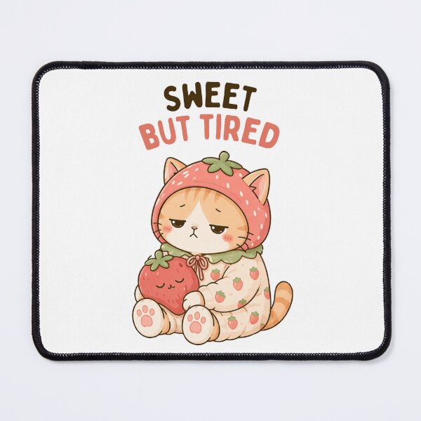 Item preview, Sweet but Tired Cat | Cute Kawaii Aesthetic | Sleepy Cozy Mood Design designed and sold by The Mood Index.