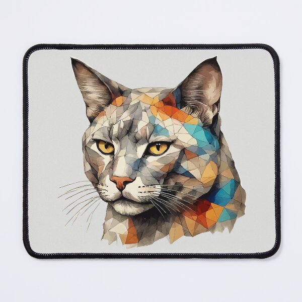 Item preview, Geometric Cat Portrait - Modern Pet Art designed and sold by Tklezardesigns.