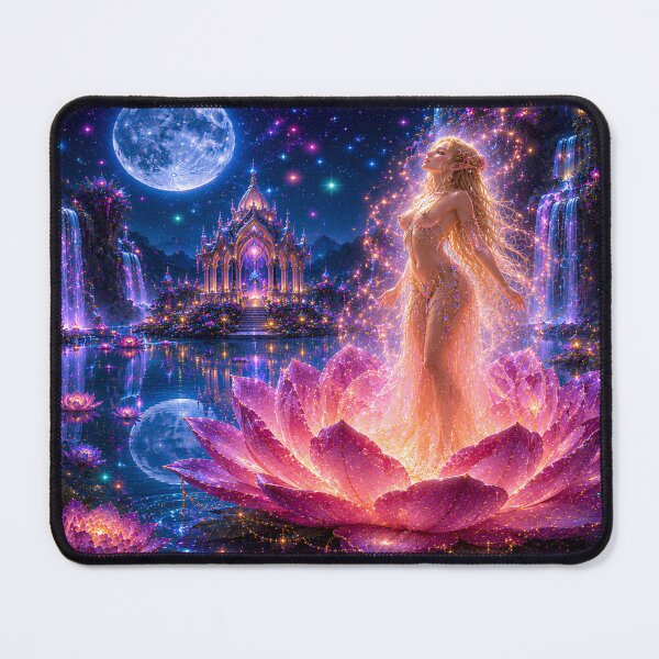 Item preview, Fantasy Duvet Cover | Elven Bedding | Fairy Bedroom Decor | Moonlit Lotus Garden    designed and sold by DigiArt8Design.