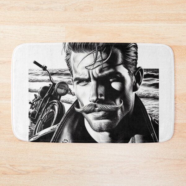 Item preview, Gay Leather Biker Dream - Ginger Beach California Gay Art Series designed and sold by ItsAKinkThing.