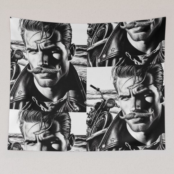 Item preview, Gay Leather Biker Dream - Ginger Beach California Gay Art Series designed and sold by ItsAKinkThing.