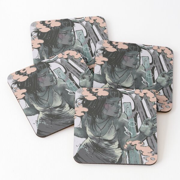 Item preview, Edgy Alt Girl Pink Smoke Grunge Comic Art designed and sold by LaureBouchard.