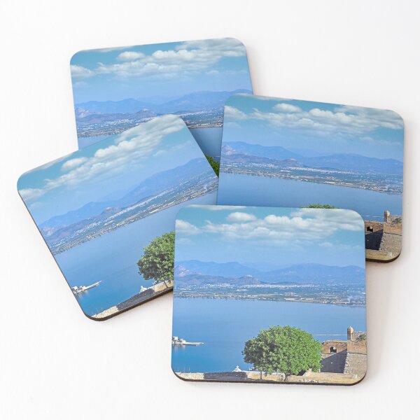 Item preview, Bourtzi Venetian water fortress in Nafplio,view fromt the Palamidi castle, Greece designed and sold by goceris.