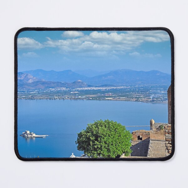 Item preview, Bourtzi Venetian water fortress in Nafplio,view fromt the Palamidi castle, Greece designed and sold by goceris.