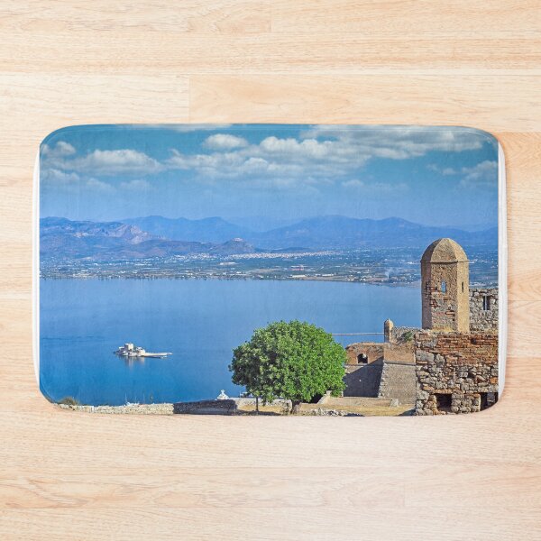Item preview, Bourtzi Venetian water fortress in Nafplio,view fromt the Palamidi castle, Greece designed and sold by goceris.