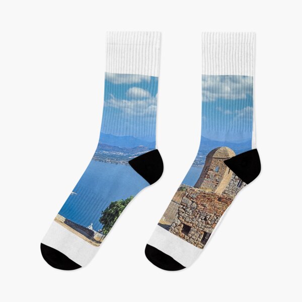 Item preview, Bourtzi Venetian water fortress in Nafplio,view fromt the Palamidi castle, Greece designed and sold by goceris.