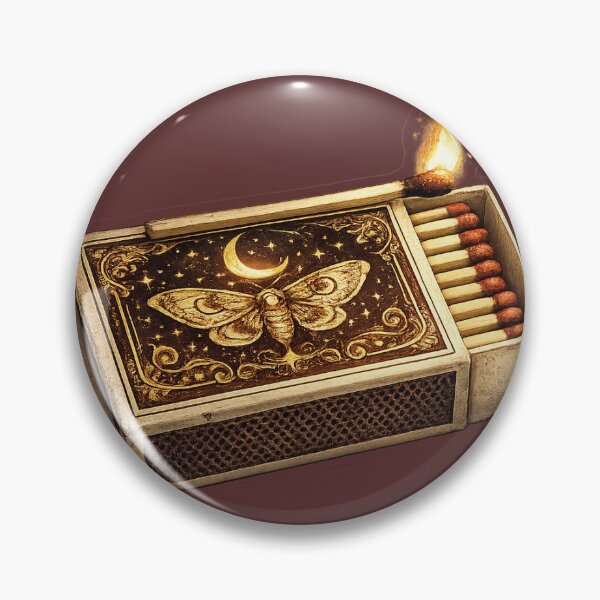 Item preview, Vintage Moth Matchbox Sticker designed and sold by PawsAndpetalstudio.