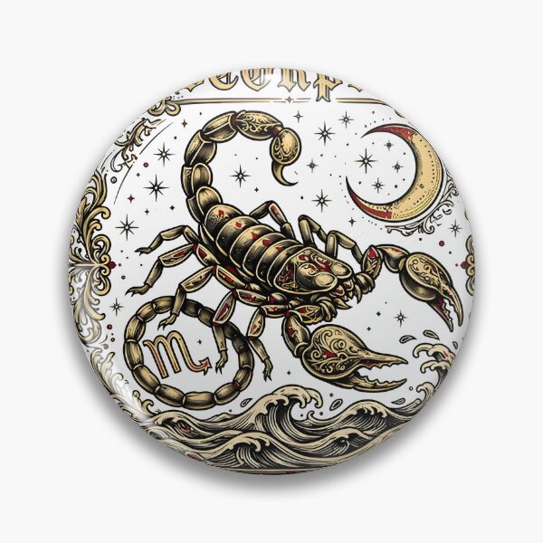 Item preview, Scorpio Intense Loyal Magnetic Transformative Vintage Art designed and sold by Zodiac Celestial Art.
