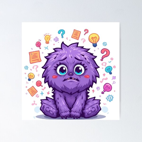 Item preview, My Brain Has Too Many Tabs Open | Cute Overthinking Monster designed and sold by Stylestickers55.