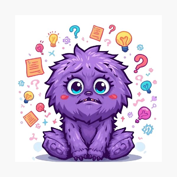 Item preview, My Brain Has Too Many Tabs Open | Cute Overthinking Monster designed and sold by Stylestickers55.