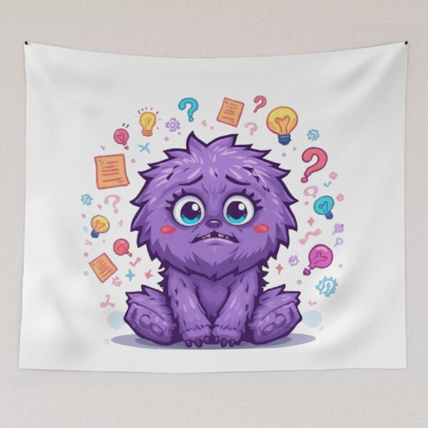 Item preview, My Brain Has Too Many Tabs Open | Cute Overthinking Monster designed and sold by Stylestickers55.