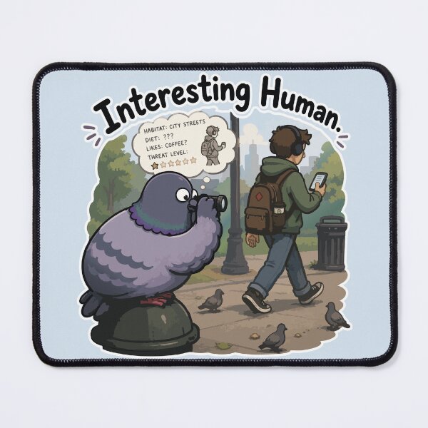 Item preview, Funny Pigeon Bird Watching Human Sticker Cute Urban Bird Meme designed and sold by SimplePoDesign.