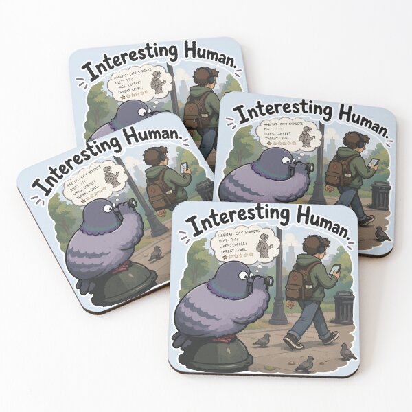 Item preview, Funny Pigeon Bird Watching Human Sticker Cute Urban Bird Meme designed and sold by SimplePoDesign.