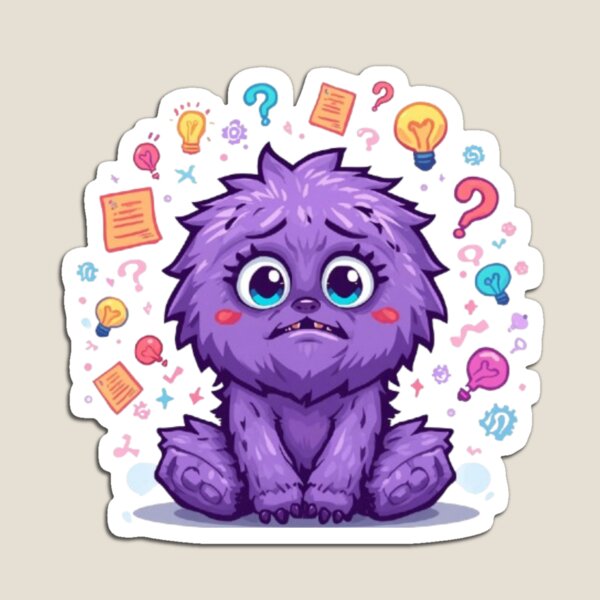 Item preview, My Brain Has Too Many Tabs Open | Cute Overthinking Monster designed and sold by Stylestickers55.