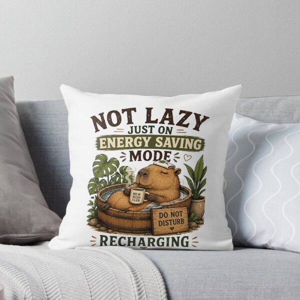 Item preview, Not Lazy, Just on Energy Saving Mode – Cute Funny Capybara Retro T-Shirt | Animal Lover Gift designed and sold by Eljonas77.