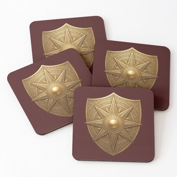 Item preview, Golden Sun Shield: Legendary Paladin Artifact designed and sold by Quillora Wear Art.