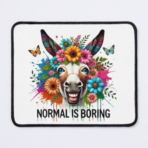 Item preview, Normal Is Boring – Colorful Flower Donkey designed and sold by Ginetta0815.