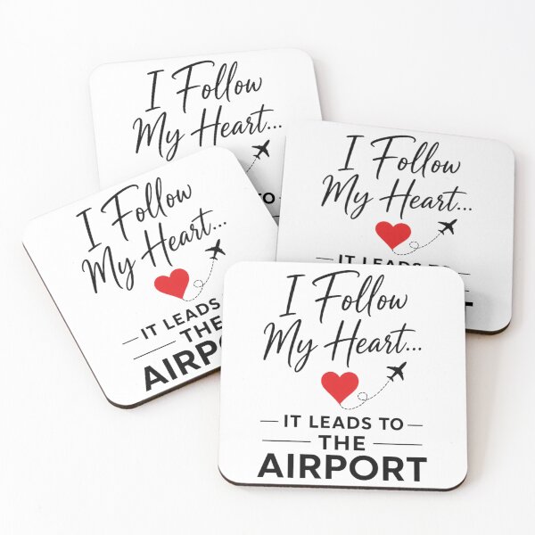 Item preview, I Follow My Heart, It Leads to the Airport | Funny Travel Lover Typography T-Shirt designed and sold by rushaib.