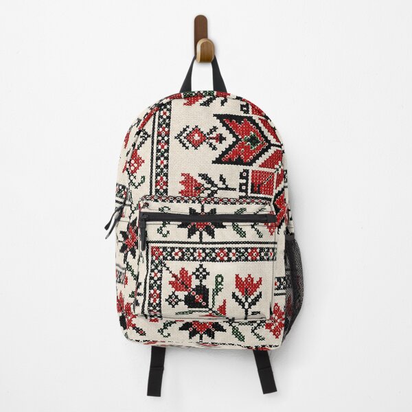 Item preview, Bold Red Palestinian Inspired Embroidery Pattern – Traditional Folk Cross Stitch Textile Design designed and sold by BrainCurves.