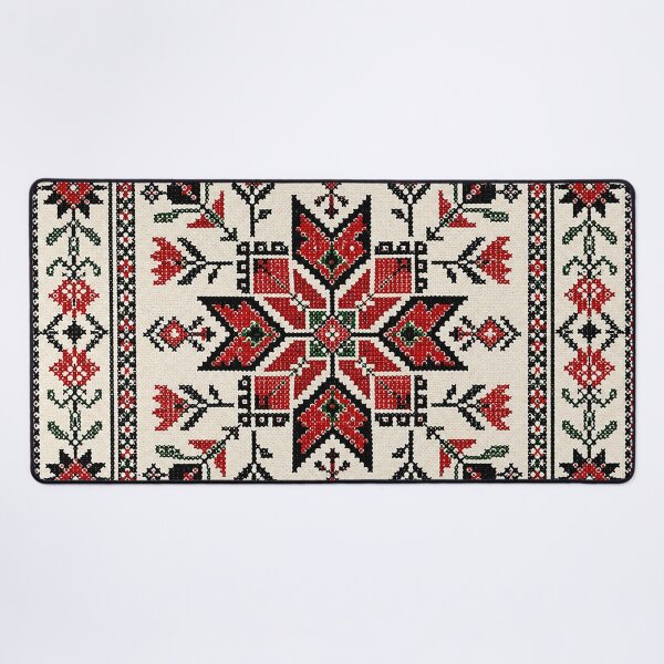 Item preview, Bold Red Palestinian Inspired Embroidery Pattern – Traditional Folk Cross Stitch Textile Design designed and sold by BrainCurves.