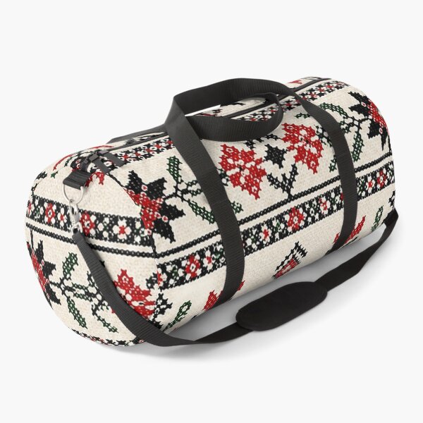 Item preview, Bold Red Palestinian Inspired Embroidery Pattern – Traditional Folk Cross Stitch Textile Design designed and sold by BrainCurves.