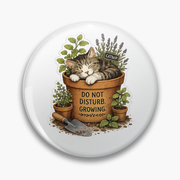 Item preview, Sleeping Cat in Flower Pot designed and sold by sonorian.
