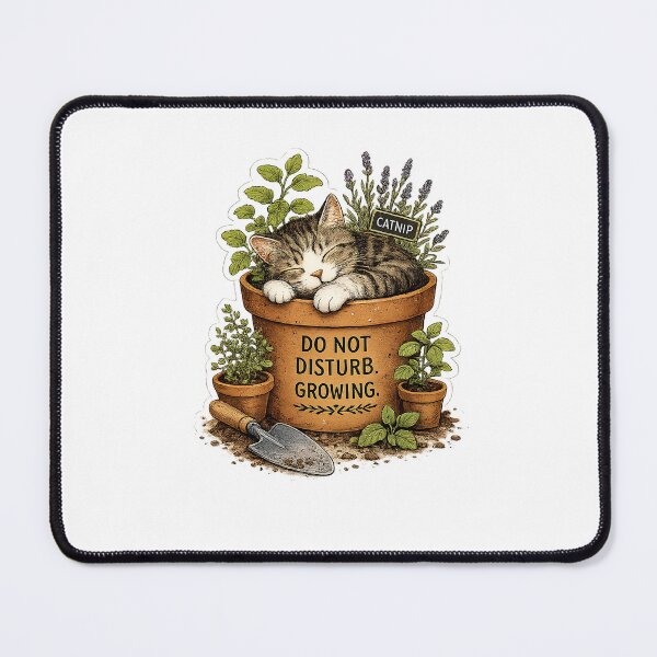 Item preview, Sleeping Cat in Flower Pot designed and sold by sonorian.